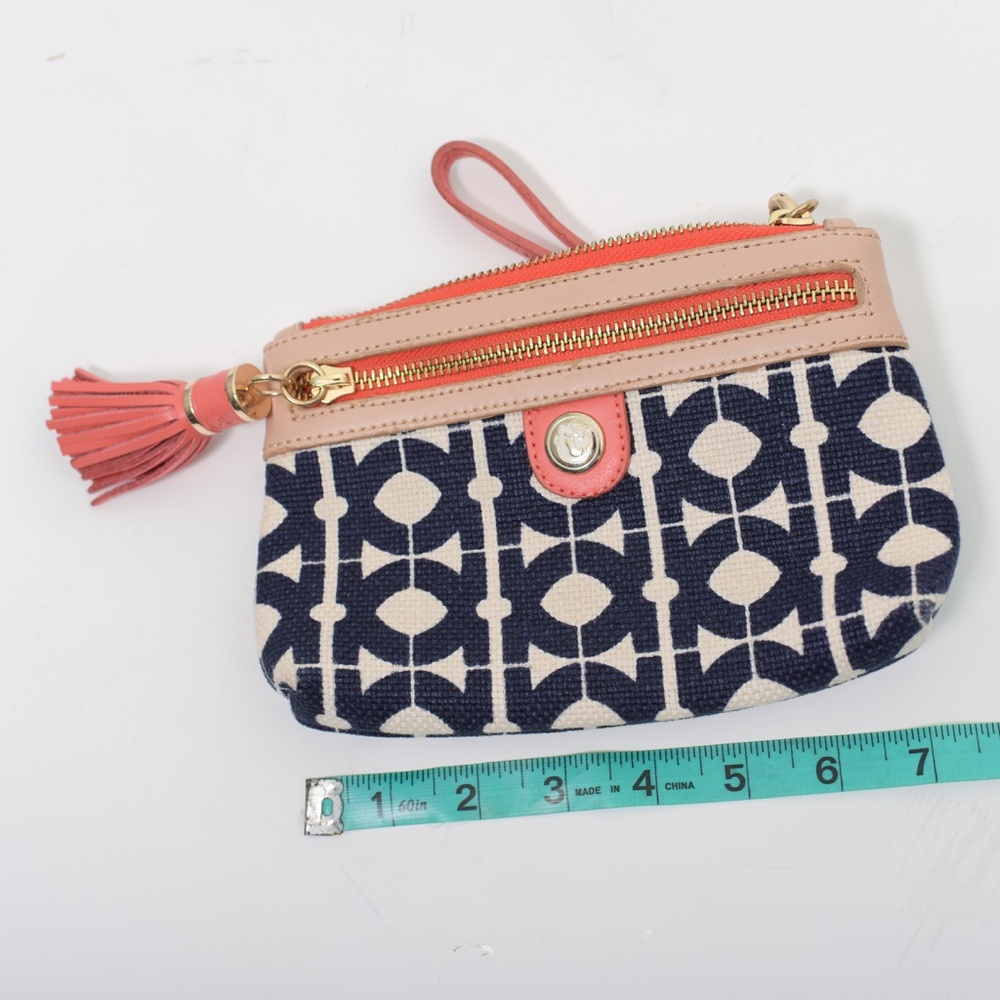 *3for$25/ 5for$39 Spartina 449 Hilton Head Wristlet Navy Cream Coral Geometric - Picture 10 of 13